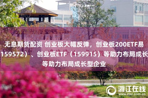 无息期货配资 创业板大幅反弹，创业板200ETF易方达（159572）、创业板ETF（159915）等助力布局成长型企业