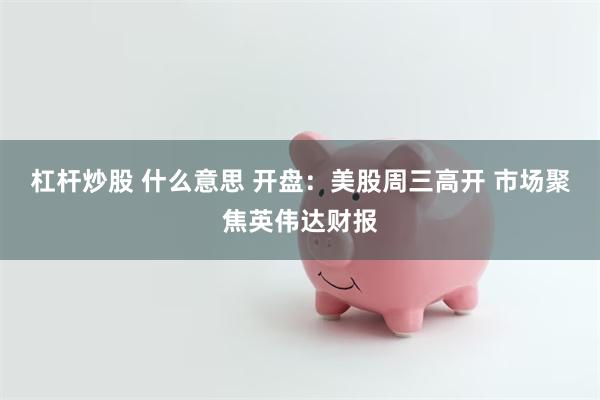 杠杆炒股 什么意思 开盘：美股周三高开 市场聚焦英伟达财报