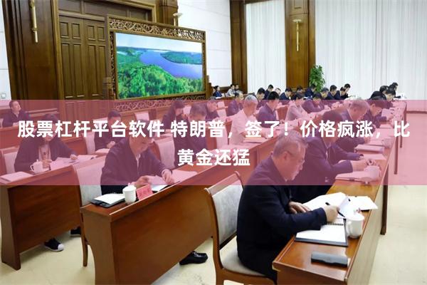 股票杠杆平台软件 特朗普，签了！价格疯涨，比黄金还猛