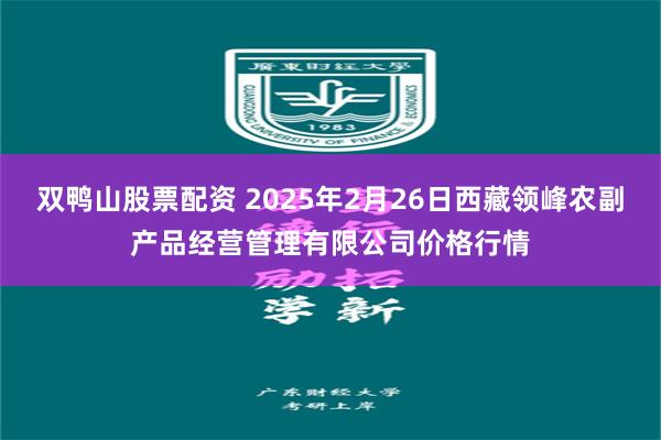 双鸭山股票配资 2025年2月26日西藏领峰农副产品经营管理有限公司价格行情