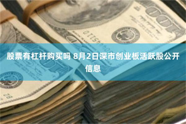 股票有杠杆购买吗 8月2日深市创业板活跃股公开信息