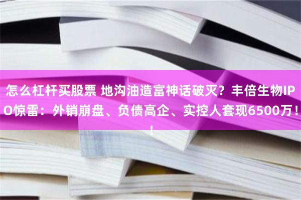 怎么杠杆买股票 地沟油造富神话破灭？丰倍生物IPO惊雷：外销崩盘、负债高企、实控人套现6500万！