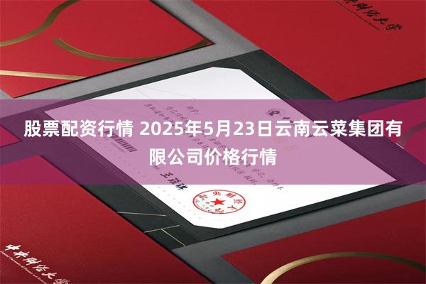 股票配资行情 2025年5月23日云南云菜集团有限公司价格行情
