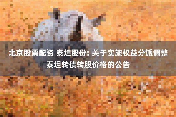 北京股票配资 泰坦股份: 关于实施权益分派调整泰坦转债转股价格的公告