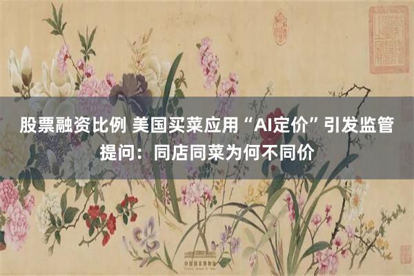 股票融资比例 美国买菜应用“AI定价”引发监管提问：同店同菜为何不同价