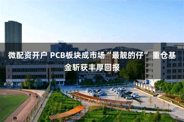 微配资开户 PCB板块成市场“最靓的仔” 重仓基金斩获丰厚回报