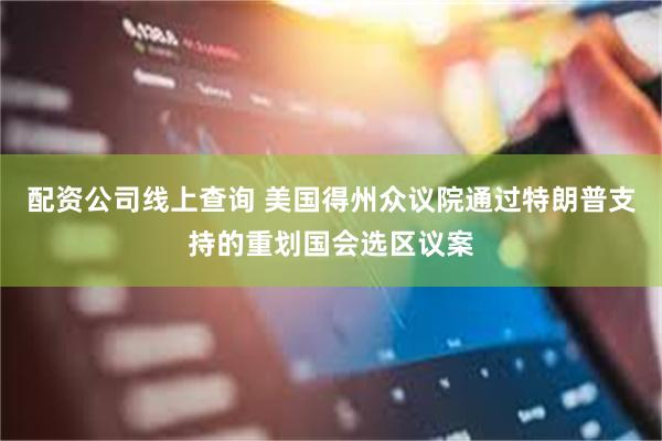 配资公司线上查询 美国得州众议院通过特朗普支持的重划国会选区议案