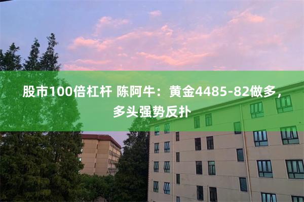 股市100倍杠杆 陈阿牛：黄金4485-82做多，多头强势反扑