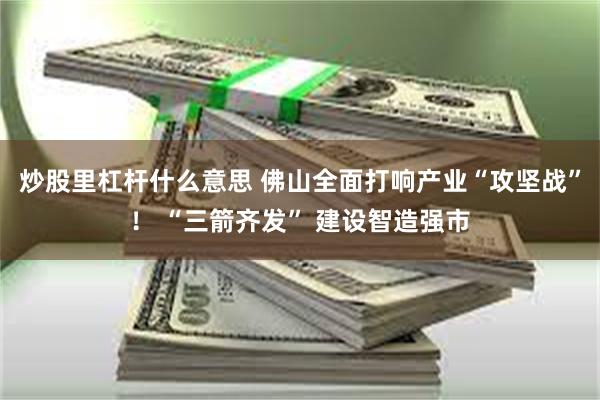炒股里杠杆什么意思 佛山全面打响产业“攻坚战”！ “三箭齐发” 建设智造强市