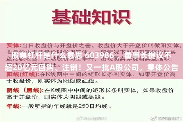 股票杠杆是什么意思 603986 ，董事长提议不超20亿元回购、注销！又一批A股公司，集体公告