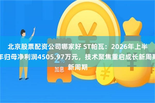 北京股票配资公司哪家好 ST帕瓦：2026年上半年归母净利润4505.97万元，技术聚焦重启成长新周期