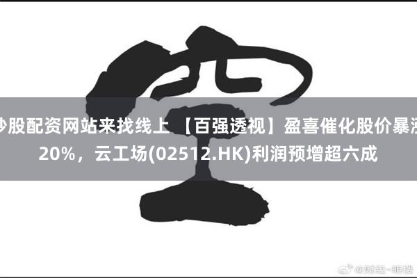 炒股配资网站来找线上 【百强透视】盈喜催化股价暴涨20%，云工场(02512.HK)利润预增超六成