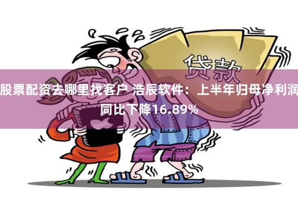 股票配资去哪里找客户 浩辰软件：上半年归母净利润同比下降16.89%